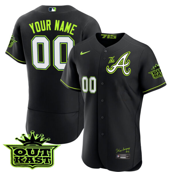 Atlanta Braves Atliens The A Baseball Custom Jersey - All Stitched - Image 7