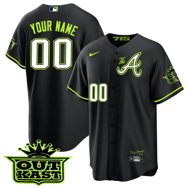 Atlanta Braves Atliens The A Baseball Custom Jersey - All Stitched - Image 8