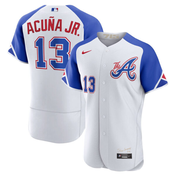 Youth's Atlanta Braves Champions City Connect Gold Flex Base Jersey - All Stitched - Image 41