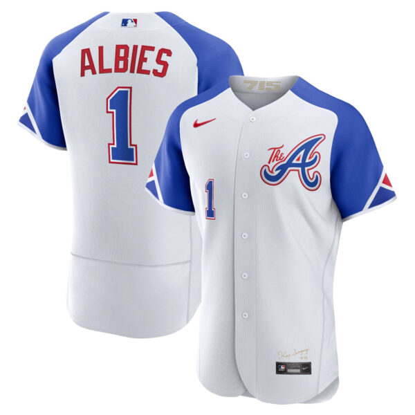 Youth's Atlanta Braves Champions City Connect Gold Flex Base Jersey - All Stitched - Image 46