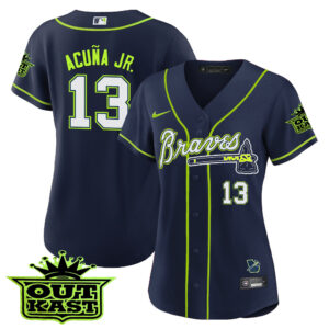 Women's Atlanta Braves Outkast Baseball Jersey V2 - All Stitched