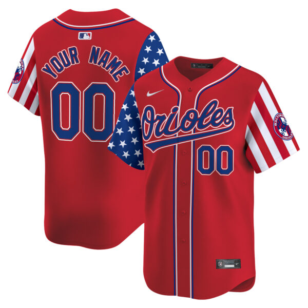 Baltimore Orioles 2024 Independence Day Vapor Premier Limited Custom Jersey - All Stitched - Image 2