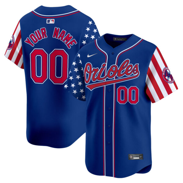 Baltimore Orioles 2024 Independence Day Vapor Premier Limited Custom Jersey - All Stitched - Image 3