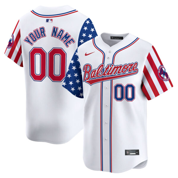 Baltimore Orioles 2024 Independence Day Vapor Premier Limited Custom Jersey - All Stitched - Image 4