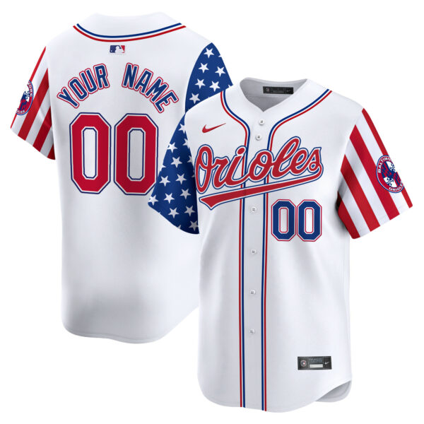 Baltimore Orioles 2024 Independence Day Vapor Premier Limited Custom Jersey - All Stitched
