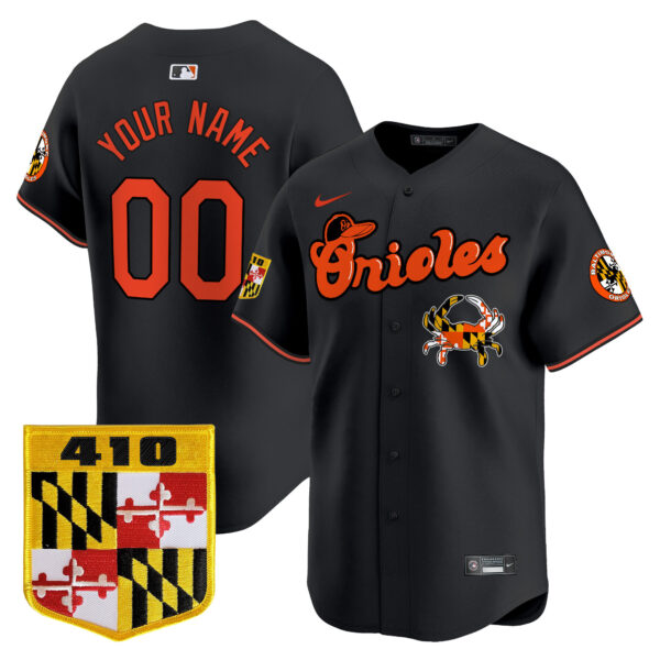 Baltimore Orioles 410 & Chesapeake Crab Patch Vapor Premier Limited Custom Jersey - All Stitched - Image 3
