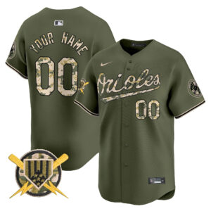 Baltimore Orioles Armed Forces Day Vapor Premier Limited Custom Jersey - All Stitched