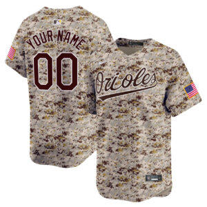 Baltimore Orioles Camo Custom Jersey - All Stitched