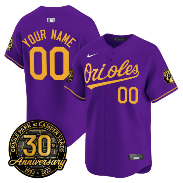 Orioles Camden Yards 30th Anniversary Patch Vapor Premier Limited Custom Jersey – All Stitched - Image 4