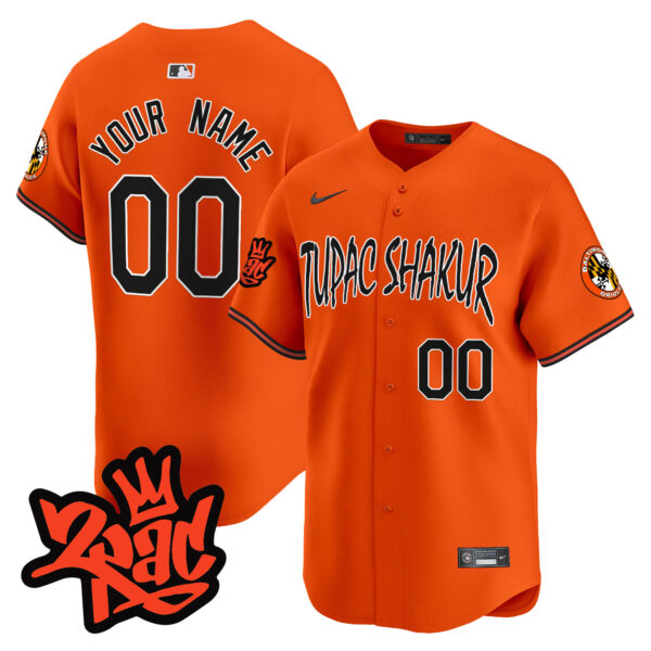 Baltimore Orioles Tupac Shakur Vapor Premier Limited Custom Jersey - All Stitched - Image 2