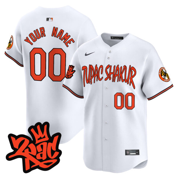 Baltimore Orioles Tupac Shakur Vapor Premier Limited Custom Jersey - All Stitched - Image 3