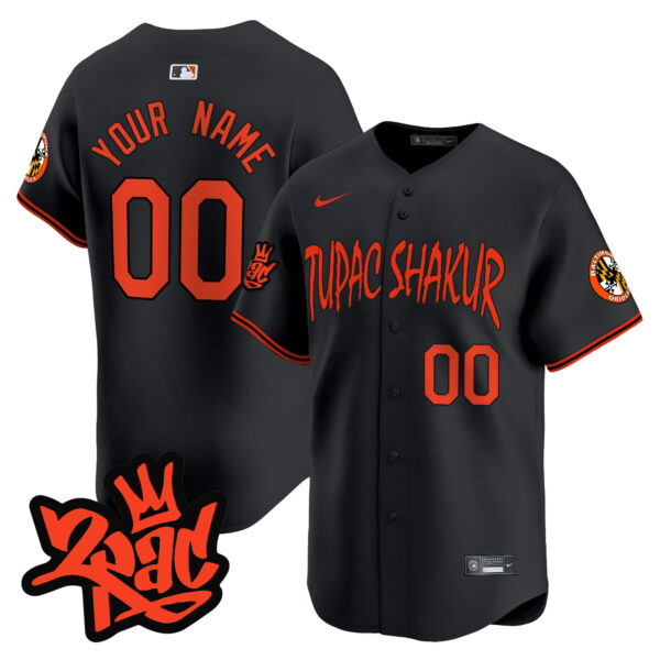 Baltimore Orioles Tupac Shakur Vapor Premier Limited Custom Jersey - All Stitched - Image 4