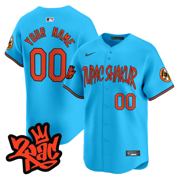 Baltimore Orioles Tupac Shakur Vapor Premier Limited Custom Jersey - All Stitched - Image 5