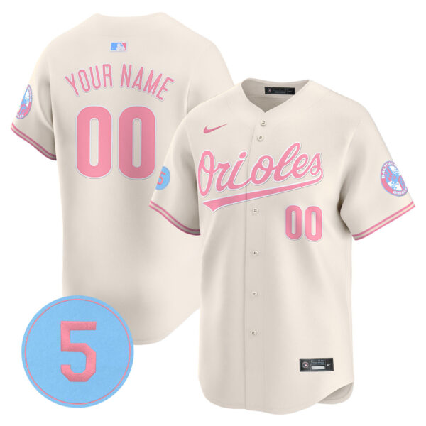 Orioles Bubblegum Pink Robinson Patch Vapor Premier Limited Custom Jersey - All Stitched - Image 2