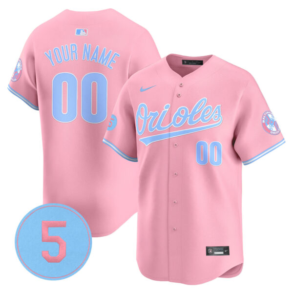 Orioles Bubblegum Pink Robinson Patch Vapor Premier Limited Custom Jersey - All Stitched - Image 3