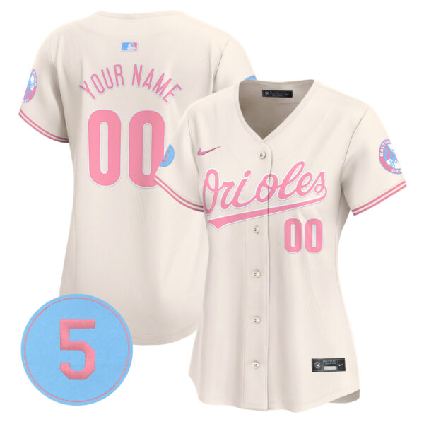 Orioles Bubblegum Pink Robinson Patch Vapor Premier Limited Custom Jersey - All Stitched - Image 7