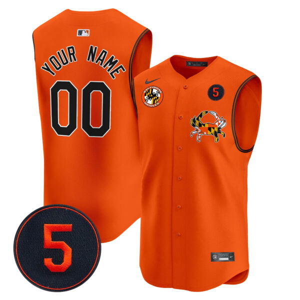 Baltimore Orioles Robinson Patch Vapor Premier Sleeveless Custom Jersey - All Stitched - Image 4