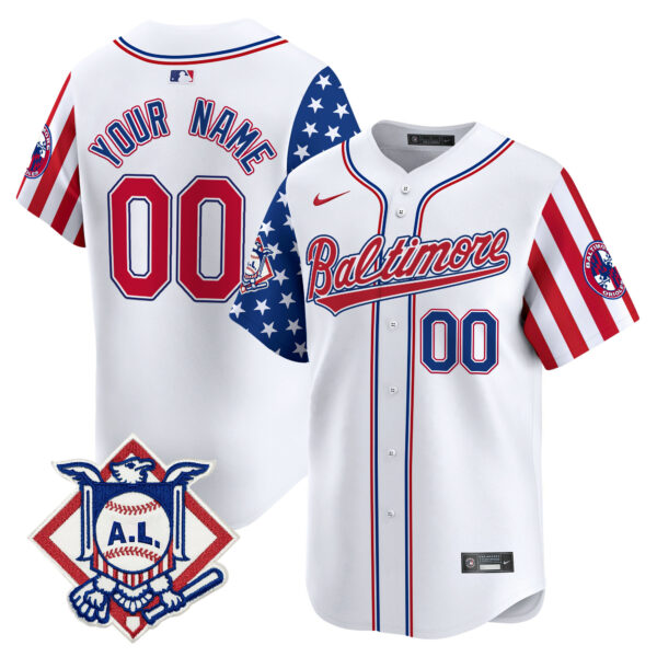 Baltimore Orioles 2024 Fourth of July Vapor Premier Limited Custom Jersey - All Stitched - Image 4
