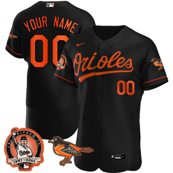 Baltimore Orioles Black Custom Jersey - All Stitched - Image 2