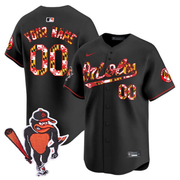 Baltimore Orioles Black Custom Jersey - All Stitched - Image 3
