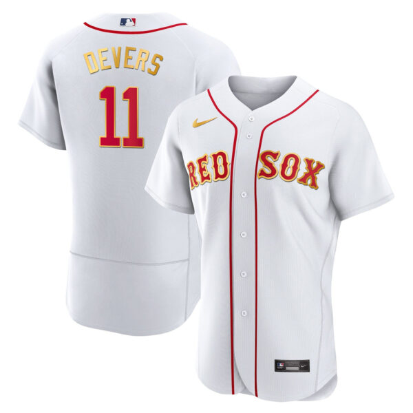 Men's Boston Red Sox Gold Trim Jersey - All Stitched - Image 8