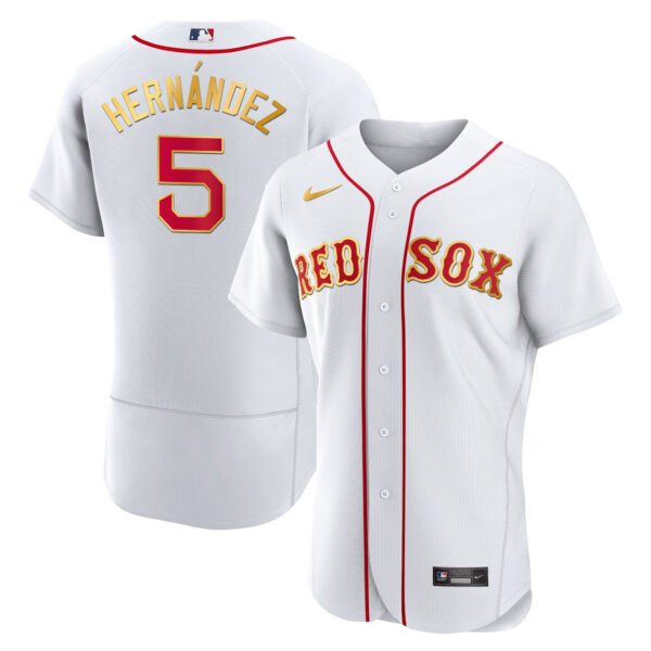 Men's Boston Red Sox Gold Trim Jersey - All Stitched - Image 9