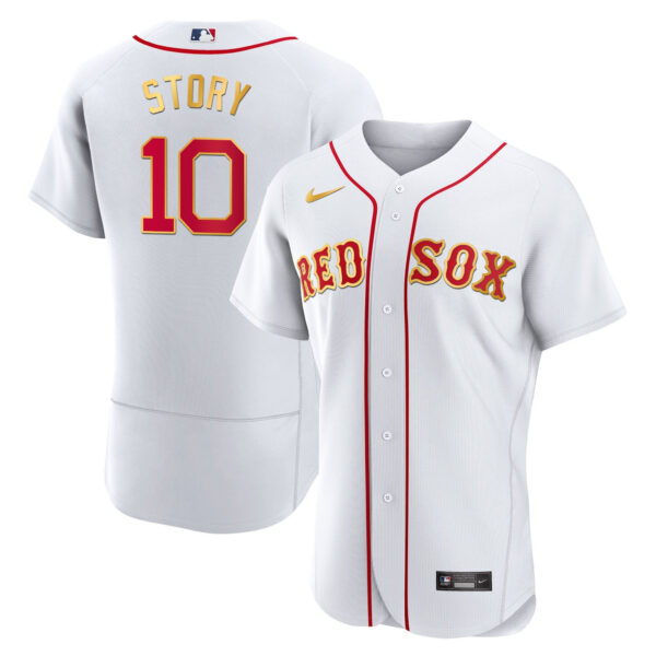 Men's Boston Red Sox Gold Trim Jersey - All Stitched - Image 10