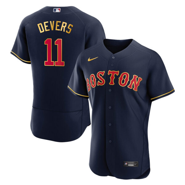 Men's Boston Red Sox Gold Trim Jersey - All Stitched - Image 20