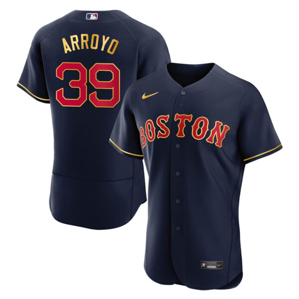 Men's Boston Red Sox Gold Trim Jersey - All Stitched - Image 24