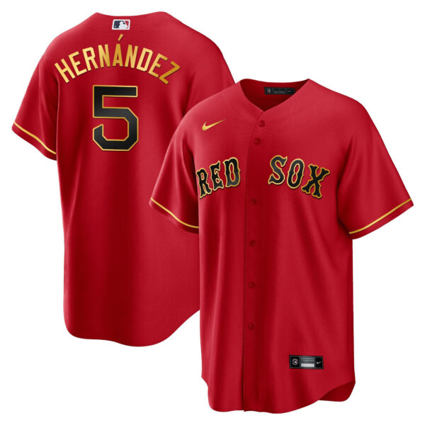 Men's Boston Red Sox Gold Trim Jersey - All Stitched - Image 27