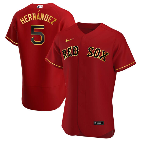 Men's Boston Red Sox Gold Trim Jersey - All Stitched - Image 33