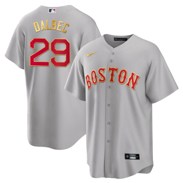 Men's Boston Red Sox Gold Trim Jersey - All Stitched - Image 41