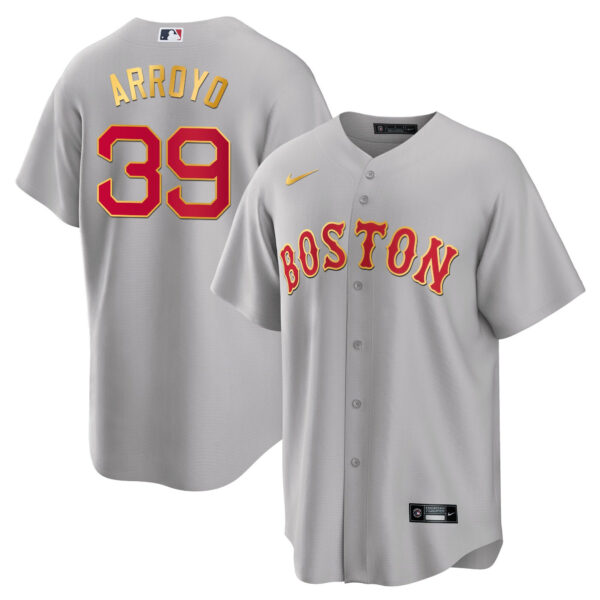 Men's Boston Red Sox Gold Trim Jersey - All Stitched - Image 42