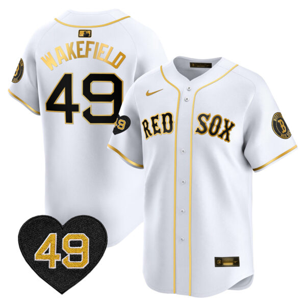 Men's Boston Red Sox Tim Wakefield Patch Vapor Premier Limited Jersey - All Stitched - Image 10