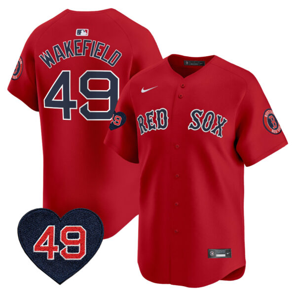 Men's Boston Red Sox Tim Wakefield Patch Vapor Premier Limited Jersey - All Stitched - Image 31