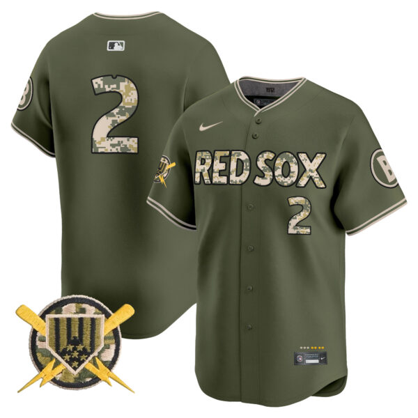 Boston Red Sox Armed Forces Day Vapor Premier Limited Jersey - All Stitched - Image 2