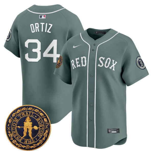 Men's Boston Red Sox Freedom Trail Patch Vapor Premier Limited Jersey - All Stitched - Image 7