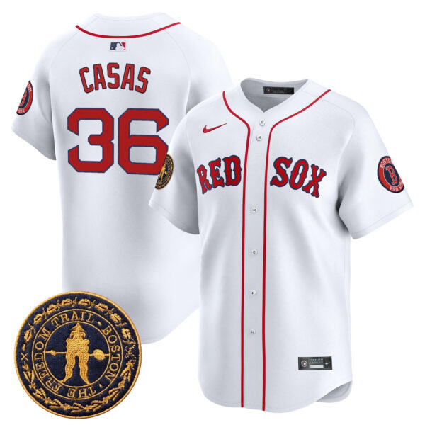Men's Boston Red Sox Freedom Trail Patch Vapor Premier Limited Jersey - All Stitched - Image 13