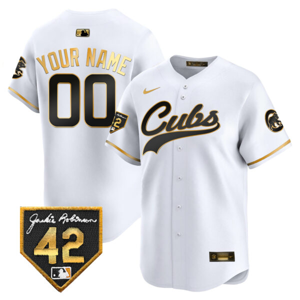 Chicago Cubs 2024 Jackie Robinson Patch Vapor Premier Limited Custom Jersey - All Stitched - Image 2