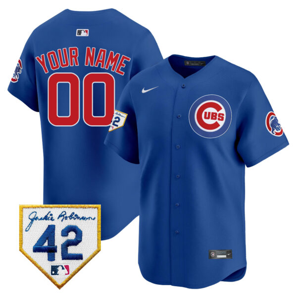 Chicago Cubs 2024 Jackie Robinson Patch Vapor Premier Limited Custom Jersey - All Stitched - Image 3