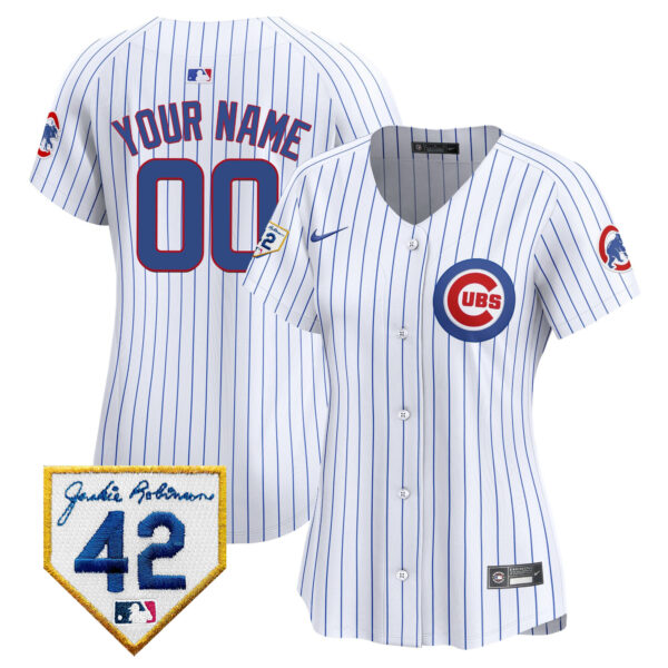 Chicago Cubs 2024 Jackie Robinson Patch Vapor Premier Limited Custom Jersey - All Stitched - Image 10
