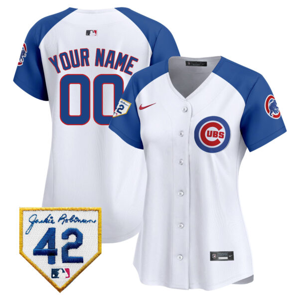 Chicago Cubs 2024 Jackie Robinson Patch Vapor Premier Limited Custom Jersey - All Stitched - Image 12