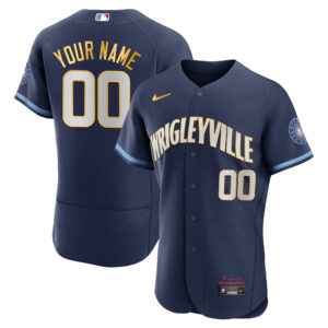 Chicago Cubs Gold Custom Jersey - All Stitched