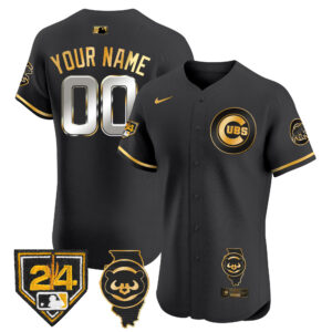 Chicago Cubs Spring Training & Illinois Patch Vapor Premier Elite Custom Jersey - All Stitched