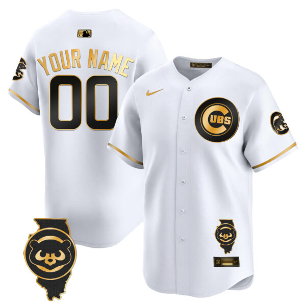 Chicago Cubs Illinois Patch Vapor Premier Limited Custom Jersey V2 - All Stitched - Image 2