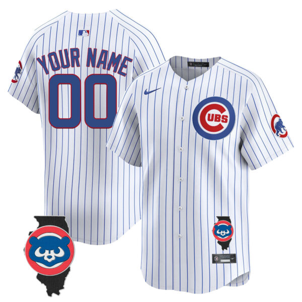 Chicago Cubs Illinois Patch Vapor Premier Limited Custom Jersey V2 - All Stitched - Image 4