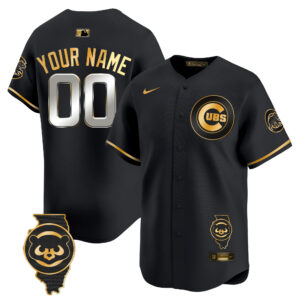 Chicago Cubs Illinois Patch Vapor Premier Limited Custom Jersey V2 - All Stitched
