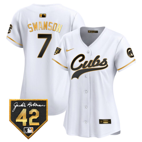 Women's Chicago Cubs Jackie Robinson Patch Vapor Premier Limited Jersey - All Stitched - Image 9