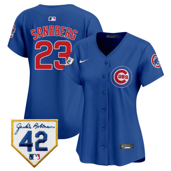 Women's Chicago Cubs Jackie Robinson Patch Vapor Premier Limited Jersey - All Stitched - Image 20