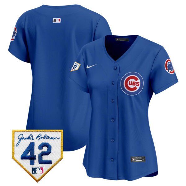 Women's Chicago Cubs Jackie Robinson Patch Vapor Premier Limited Jersey - All Stitched - Image 24